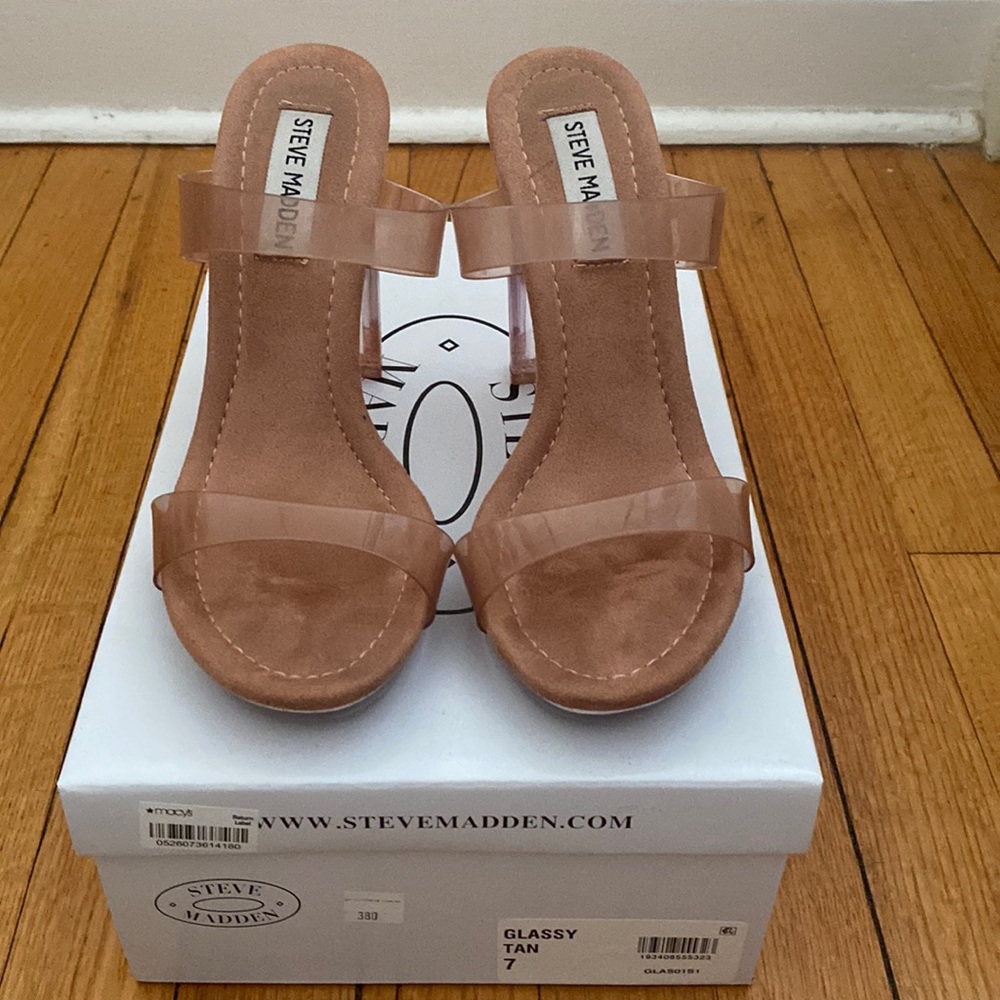 Glassy- Steve Madden Clear Heel